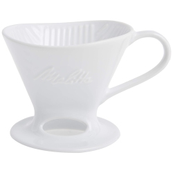 MELITTA Ss Po Wh Ceramic Signature Series Pour-Over Coffee Maker, Glossy In White