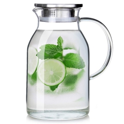 ABDODAR Glass Pitcher With Lid And Spout - High Heat Resistance Pitcher for Hot/cold Water & Iced Tea (Xl3.0L)