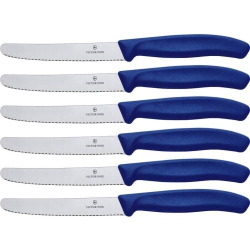 VICTORINOX Swiss Classic Tomato And Table Set, 6 Pieces Paring Knife, Set Of 6 (6.7832.6) In Blue