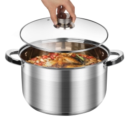 LEUGWAKN Stockpots With Lid-10 Quart Stainless Steel Stock Pot-Soup Pot-Induction Pot-Cookware Pot-Cooking Pot