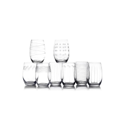 MIKASA Cheers 8-Piece Stemless Wine Glass Set