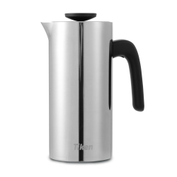 TIKEN French Press Coffee Maker Stainless Steel Double-Wall Vacuum Insulated Coffee Press Dishwasher Safe, 34OZ In Silver
