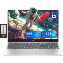 HP 15.6" Fhd Ips Laptop, Intel I5-1235U, 416GB Storage(256GB SSD + 160GB Docking Station Set), 8GB Ram, Intel Iris Xe Graphics, Numeric Keypad