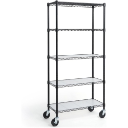 CAPHAUS Nsf Commercial Grade Heavy Duty Wire Shelving W/wheels, Leveling Feet & Liners, Storage Metal Shelf, Garage Shelving Storage, Utility Wire