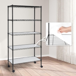 CAPHAUS Nsf Heavy Duty Wire Shelving W/wheels, Leveling Feet & Liners, Storage Metal Shelf, Garage Shelving Storage, Utility Wire Rack Storage