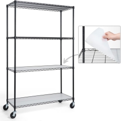 CAPHAUS Nsf Commercial Grade Heavy Duty Wire Shelving W/wheels, Leveling Feet & Liners, Storage Metal Shelf, Garage Shelving Storage, Utility Wire