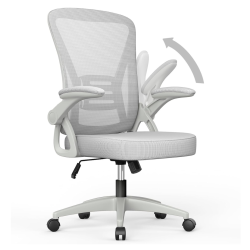 PRIME MADE Mid Back Office Chair, Ergonomic Desk Chair \w Adjustable Height, Flip-Up Arms And Lumbar Support, Breathable Mesh Computer for Home