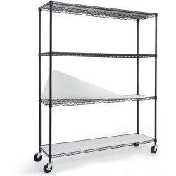 CAPHAUS Nsf Commercial Grade Heavy Duty Wire Shelving W/wheels, Leveling Feet & Liners, Storage Metal Shelf, Garage Shelving Storage, Utility Wire
