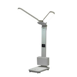 SD Rechargeable Led Clock Lamp With Two Head Wide Angle Lighting Phone Holder Digital Clock Detachable Pen Holder