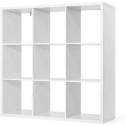 CAPHAUS Sturdy Room 13-Inch Cube Storage Organizer Shelf, With Extra Thick Exterior Edge, Open Storage Shelf Divider, Bookcase, 8-Cube In White