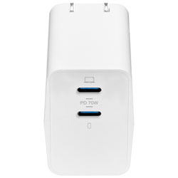 Insignia 70W Dual USB-C GaN Wall Charger (NS-PW370C2W25-C) - Only at Best Buy