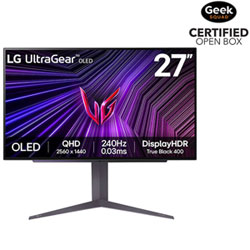 Open Box - LG UltraGear 27" QHD 240Hz 0.03ms GTG OLED LED G-Sync FreeSync Gaming Monitor - Purple Grey