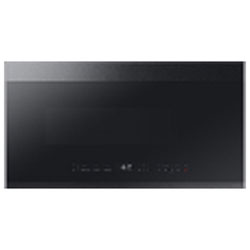 Open Box - Samsung BESPOKE Over-The-Range Microwave - 2.1 Cu. Ft. - Black Matte Steel - Scratch & Dent