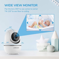 ANMEATE Brand New- Baby Monitor \w Remote Pan-Tilt-Zoom Camera, 3.5” Display Video Baby Monitor \w Camera And Audio |Infrared Night Vision |Two Way