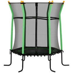 SOOZIER 63" Kids Trampoline Mini Indoor Bouncer Jumper With Enclosure Net Elastic Thick Padded Pole Gift for Child Toddler Age 3-10 Years Old