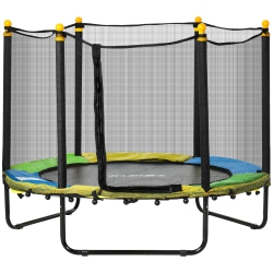 QABA 55" Trampoline for Kids, 44.5"h Indoor Outdoor Toddler Trampoline \w Safety Enclosure Net, Baby Recreational Play for Boys And Girls, Ages 3-10