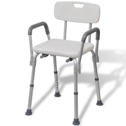 VIDAXL Shower Chair Aluminium In White
