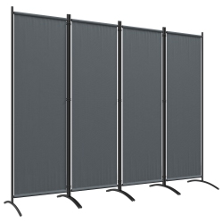 OUTSUNNY 4 Panel Folding Room Divider, 5.6Ft Privacy Screen \w Wide Feet, Portable Freestanding Room Partition Separator for Home Office Bedroom