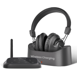 AVANTREE Ht5009 Plus - Bluetooth 5.3 Wireless Headphones for Tv Watching With Transmitter & Charging Dock, Pass-Through Support, Clear Voice Mode