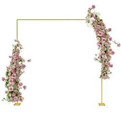 OUTSUNNY 10Ft X 10Ft Wedding Arch Backdrop Stand, Metal Garden Balloon Arch Stand for Birthday Party, Bridal Shower, Graduation, Ceremony, Banquet
