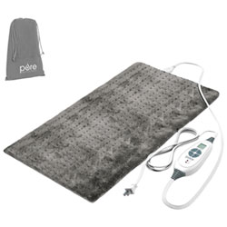 PureRelief Deluxe Plush Heating Pad - Grey