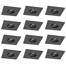 OCM 12 Pack Square 4 Inch Led Recessed Downlight – 3000K, Dimmable, Ic & Wet Location Rated, 36° Beam, 5-Year Warranty In Black