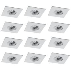 OCM 12 Pack Square 3 Inch Led Recessed Downlight – 4000K, Dimmable, Ic & Wet Location Rated, 36° Beam, 5-Year Warranty In White