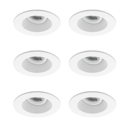 OCM 6 Pack Round 4 Inch Led Recessed Downlight – 4000K, Dimmable, Ic & Wet Location Rated, 36° Beam, 5-Year Warranty In White