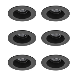 OCM 6 Pack Round 4 Inch Led Recessed Downlight – 4000K, Dimmable, Ic & Wet Location Rated, 36° Beam, 5-Year Warranty In Black