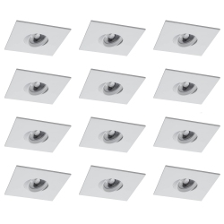 OCM 12 Pack Square 4 Inch Led Recessed Downlight – 4000K, Dimmable, Ic & Wet Location Rated, 36° Beam, 5-Year Warranty In White