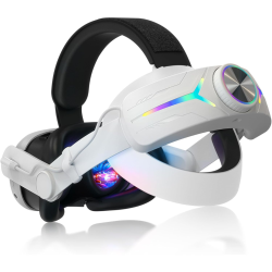 PRIME MADE Head Strap Compatible for Quest 3S/quest 3, \w 8000Mah Battery Pack Extend Gaming Time Colorful RGB Lights Adjustable Elite Strap Replace