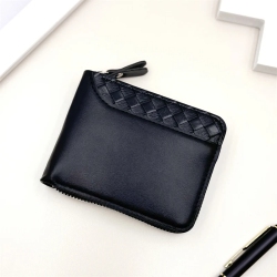 SUPERSHIELD Leather Men’S Wallet Luxury Mens Purse Male Zipper Card Holders With Coin Pocket Rfid Wallets Gifts for Men Money Bag - In Black