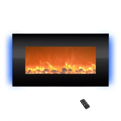 NORTHWEST Wall-Mounted Electric Fireplace With Adjustable Heat, Remote Control, Backlight Colors, And Timer