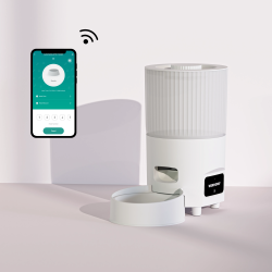 WENHOME Automatic Cat Feeder, 3L Capacity Remote Control Timed Cat Feeder, Pet Food Dispenser Dog Feeding Station Dry Food Dispenser Smart Pet Feeder