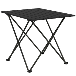 OUTSUNNY 22" Folding Camping Table, Outdoor Portable Picnic Table With Carry Bag, Foldable Table for Camping, Picnic, Hiking, Bbq, Fishing In Black