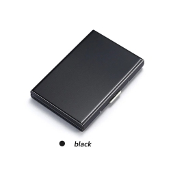 SUPERSHIELD 10 Card Slots Storage Box Driver License Storage Card Holder Stainless Steel Anti-Theft Brush Bank Credit Card Metal Card Bag - In Black