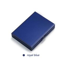 SUPERSHIELD 10 Card Slots Storage Box Driver License Storage Card Holder Stainless Steel Anti-Theft Brush Bank Credit Card Metal Card Bag - In Blue