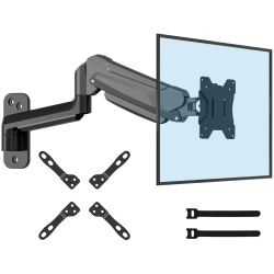 NIERBO Monitor Wall Mount for 13-42 Inch Screens, Gas Spring Wall Monitor Arm Holds Up to 9Kg, Adjustable Tilt Swivel Wall Monitor Mount, Single Arm