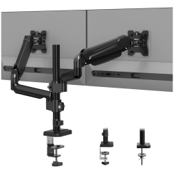 NIERBO Dual Monitor Desk Mount for 32-Inch Screens, Ergonomic Gas Spring Arm Stand With Cable Management, Tilt, Swivel, Rotation, Vesa 75/100 Mm