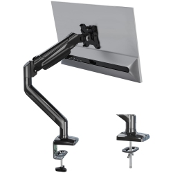 NIERBO Single Arm Monitor Desk Mount for 13-34 Inch Screen, Tilt, Swivel, Rotation, Ergonomic Gas Spring Monitor Stand \w Cable Management, Vesa