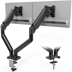 NIERBO Dual Monitor Desk Mount for 32 Inch Screens, Ergonomic Gas Spring Arm Stand With Cable Management, Tilt, Swivel, Rotation, Vesa 75/100 Mm
