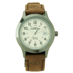 TIMEX T49870Gp Expedition Metal Field Water Resistant Leather Strap (Brown)