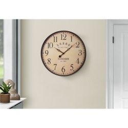 MONARCH SPECIALTIES I 9053 - Clocks, 20" Round, Wall Clock, Antique Brown, Transitional