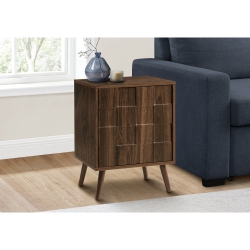 MONARCH SPECIALTIES I 2788 - Accent Table, End, Side Table, Small, Storage, Lamp, Walnut Laminate, Modern