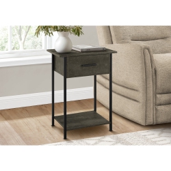 MONARCH SPECIALTIES I 3815 - Accent Table, 2 Tier, End, Lamp, Living Room, Side Table, Storage Drawer, Small, Dark Bronze Laminate Metal