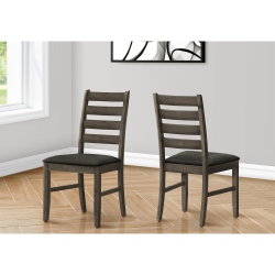 MONARCH SPECIALTIES I 1347 - Dining Chair, 38" Height, Dining Room, Kitchen, Set Of 2, Side, Upholstered, Antique Fabric, Transitional In Grey