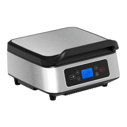 GLOWWISE Smokeless Indoor Grill Electric Contact Grill, Panini Press, Adjustable Temperature/timer, Auto-Lift, Independent Upper Heating, Removable