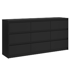 HOMSEE Modern 9-Drawer Dresser With Deep Storage, Handle-Free Design, Large Wooden Floor Dresser (63" W X 15.7" D X 31.5"), Black