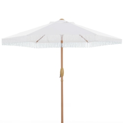 AINFOX 7.5Ft Patio Umbrella With Fringe In Beige