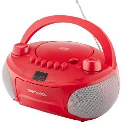 MEMOREX Portable Top Loading CD Cassette Boombox \w Am/fm Stereo Radio In | CD-R/cd-Rw Compatible | Led Display | Aux Port Supported | Programmable